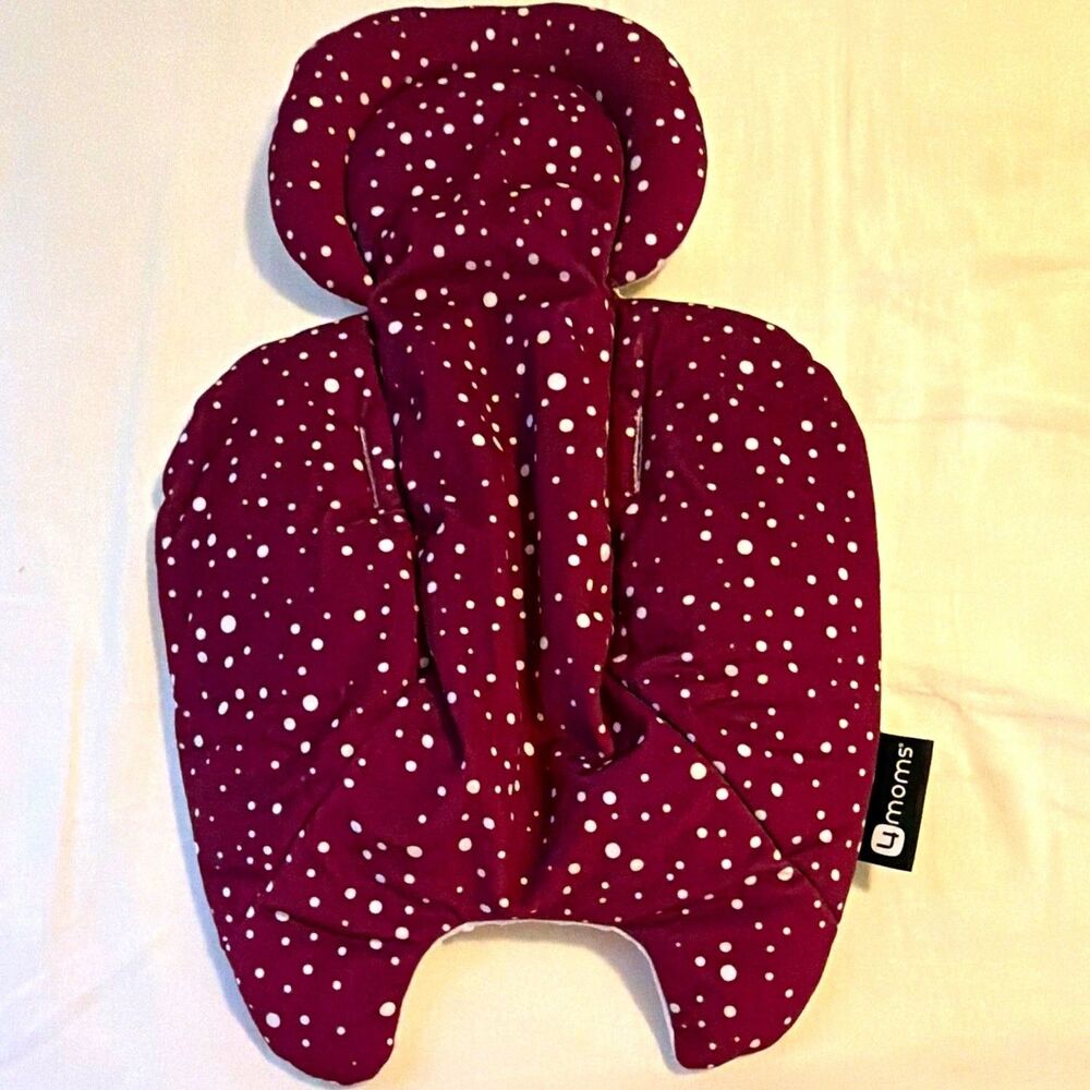 4moms mamaRoo Infant Insert Seat Pad Cushion, Burgundy/White Polka Dot Washable